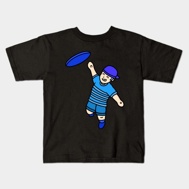 Ultimate Frisbee boy Kids T-Shirt by Andrew Hau